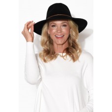 Morzine Black Wide Brim Fedora