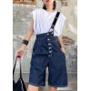 Summer denim blue back with button five pants