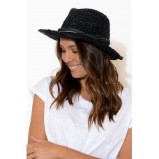 Freya Black Raffia Cowboy Hat