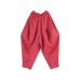French Pink Purple Cotton Linen Casual Harem Pants Summer